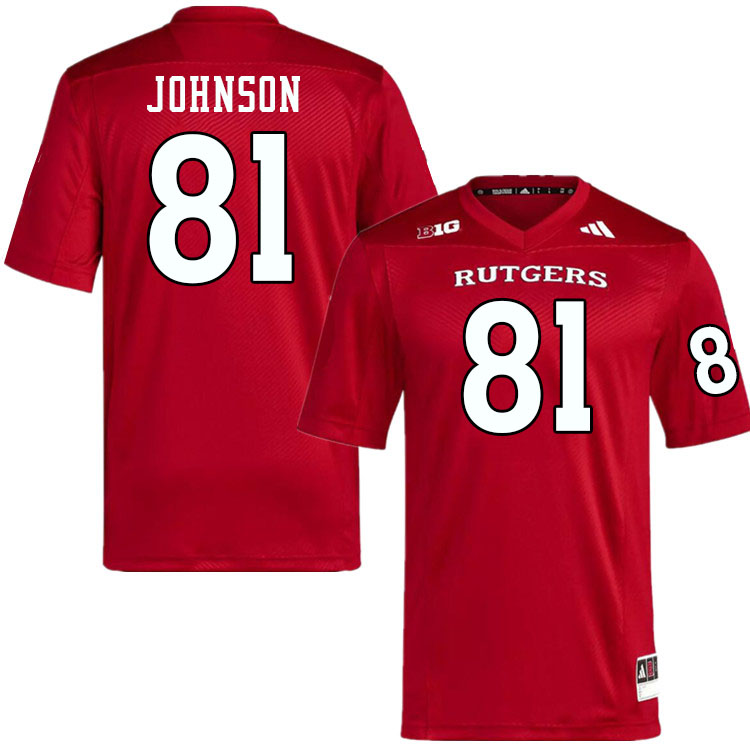 Men #81 Deondre Johnson Rutgers Scarlet Knights 2024 College Football Jerseys Stitched-Scarlet